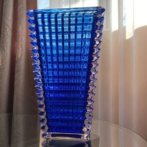 RECTANGULAR GLASS VASE 11" TALL